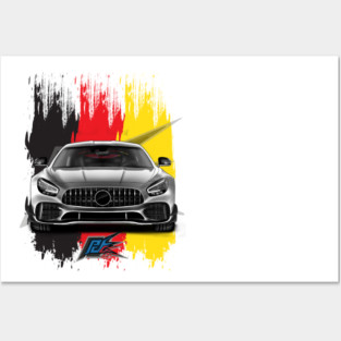 mercedes amg gt r silver Posters and Art