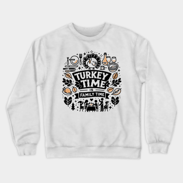 Turkey and Gratitude on the Menu Crewneck Sweatshirt by Frank Ring