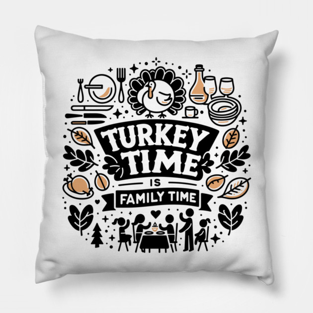 Turkey and Gratitude on the Menu Pillow by Frank Ring