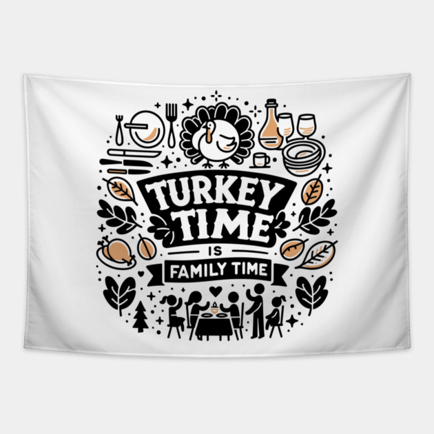 Turkey and Gratitude on the Menu Tapestry by Frank Ring