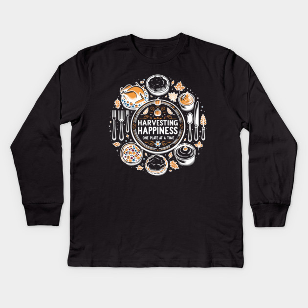 Harvesting Happiness One Plate at a Time Kids Long Sleeve T-Shirt by Frank Ring