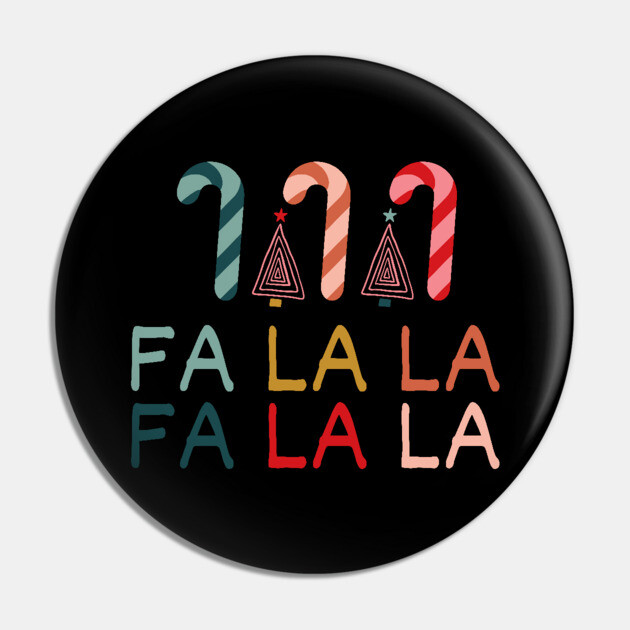 Fa La La Christmas Candy Cane Pin by The WYLD Tribe