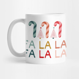 Fa La La Christmas Candy Cane Mug