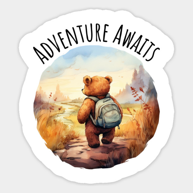 Adventure Awaits Adorable Bear camping backpacking design Magnet by Luxinda