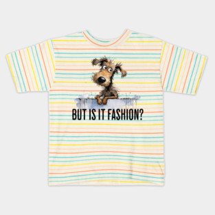 Judgy Dog Wondering "But Is It Fashion?" Kids T-Shirt