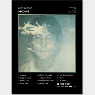 John Lennon - Imagine Tracklist Album Posters and Art