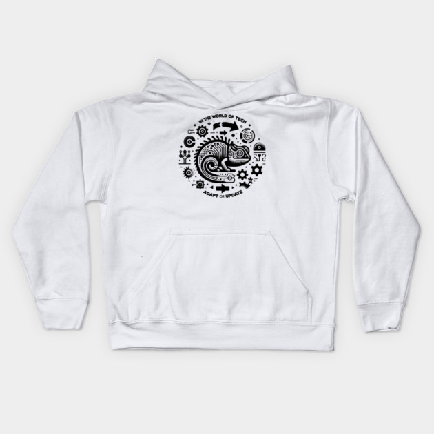 In The World of Tech Adapt or Update Kids Hoodie by Frank Ring