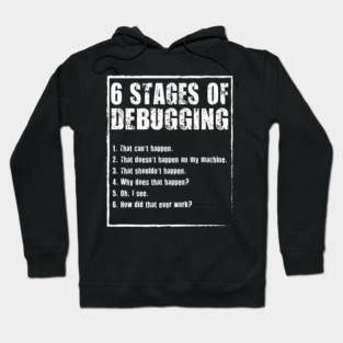 6 Stages Of Debugging Funny Programming Coding Hoodie