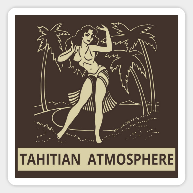 Pin-Up Girl - Tahitian Atmosphere Vintage Restaurant Magnet by Yesteeyear