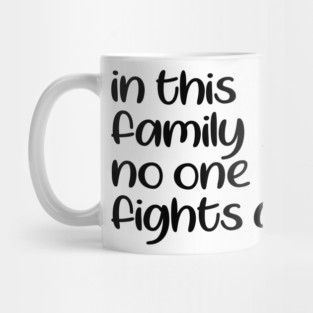 In This Family Nobody Fights Alone Breast Cancer Awareness Pink Cancer Ribbon Support Mug
