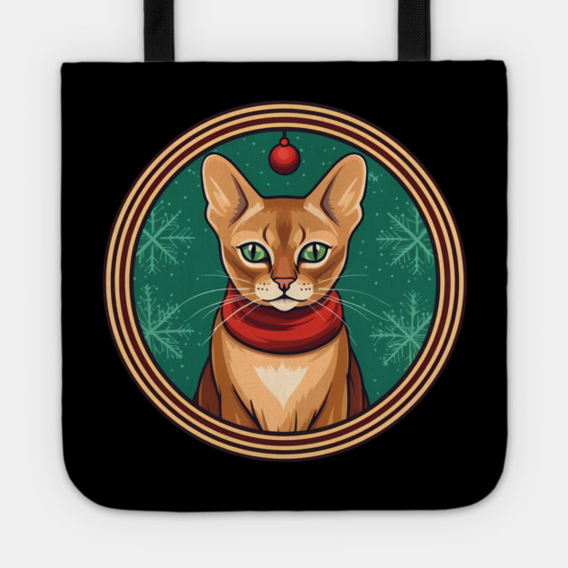 Abyssinian Cat Xmas, Love Cats Tote by logiamerch