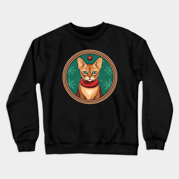 Abyssinian Cat Xmas, Love Cats Crewneck Sweatshirt by logiamerch