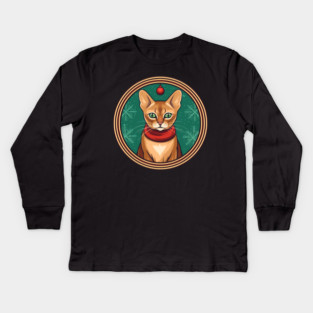 Abyssinian Cat Xmas, Love Cats Kids Long Sleeve T-Shirt