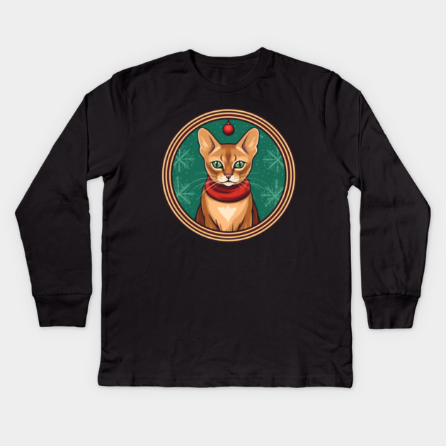 Abyssinian Cat Xmas, Love Cats Kids Long Sleeve T-Shirt by logiamerch