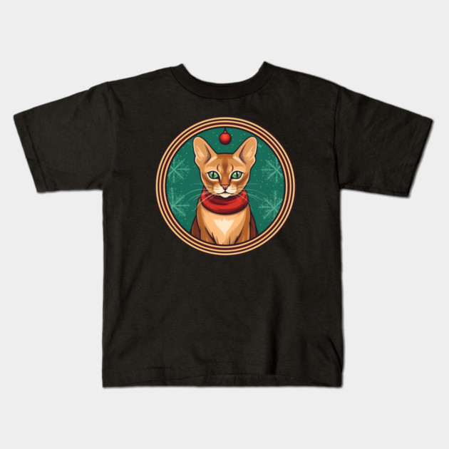 Abyssinian Cat Xmas, Love Cats Kids T-Shirt by logiamerch