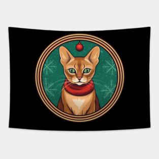 Abyssinian Cat Xmas, Love Cats Tapestry