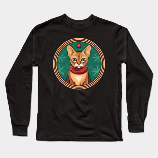 Abyssinian Cat Xmas, Love Cats Long Sleeve T-Shirt by logiamerch