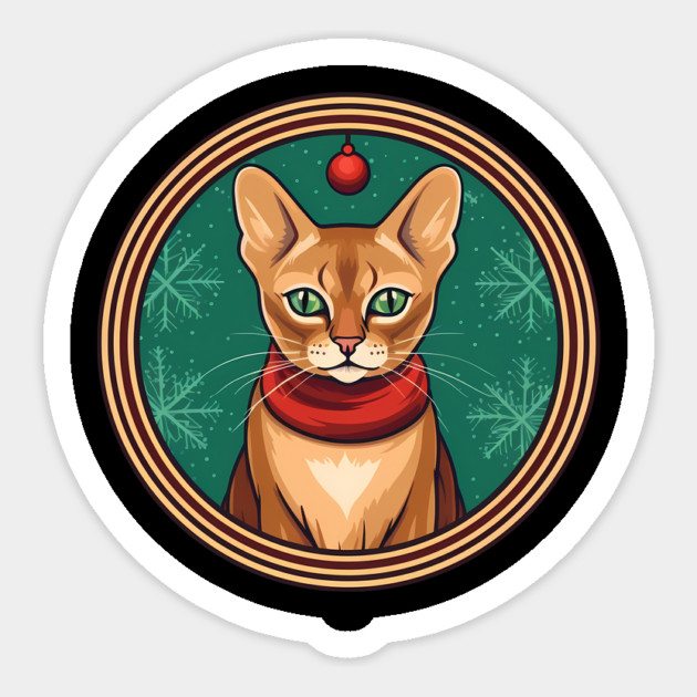 Abyssinian Cat Xmas, Love Cats Sticker by logiamerch
