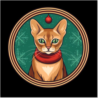 Abyssinian Cat Xmas, Love Cats Posters and Art