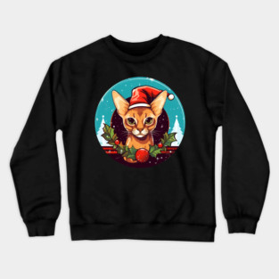 Abyssinian Xmas, Love Cats Crewneck Sweatshirt