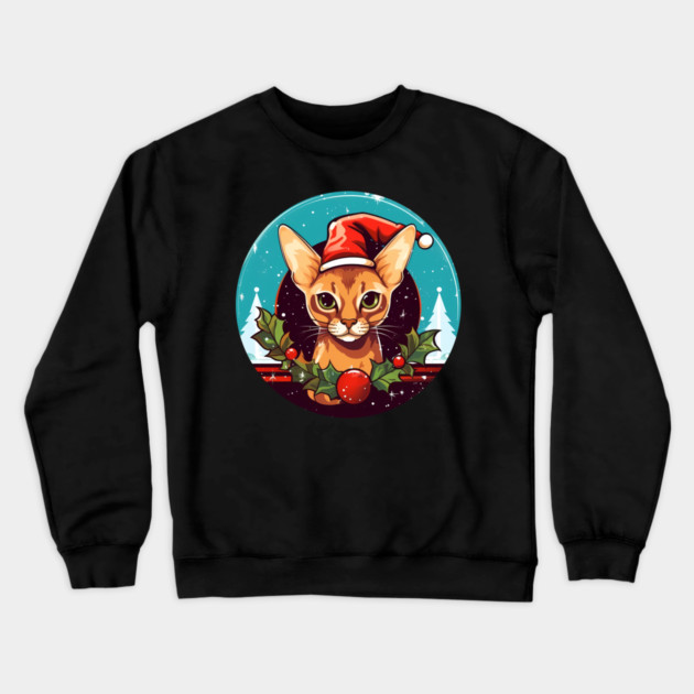 Abyssinian Xmas, Love Cats Crewneck Sweatshirt by logiamerch