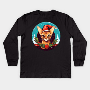 Abyssinian Xmas, Love Cats Kids Long Sleeve T-Shirt