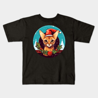Abyssinian Xmas, Love Cats Kids T-Shirt