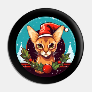 Abyssinian Xmas, Love Cats Pin
