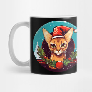 Abyssinian Xmas, Love Cats Mug