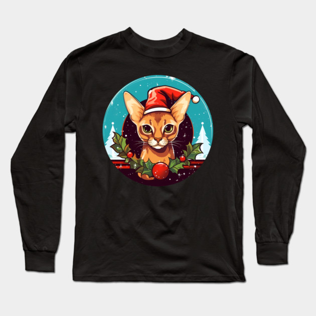 Abyssinian Xmas, Love Cats Long Sleeve T-Shirt by logiamerch