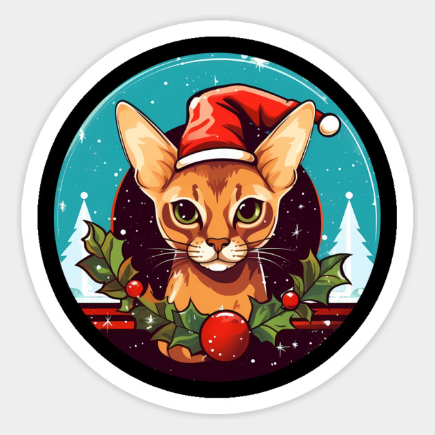 Abyssinian Xmas, Love Cats Magnet by logiamerch