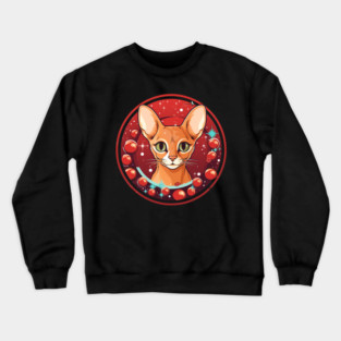 Abyssinian Xmas, Love Cats Crewneck Sweatshirt