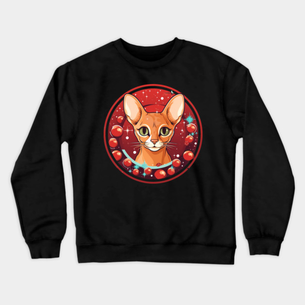 Abyssinian Xmas, Love Cats Crewneck Sweatshirt by logiamerch