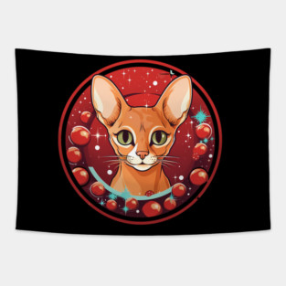Abyssinian Xmas, Love Cats Tapestry
