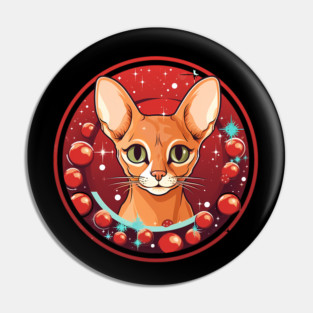Abyssinian Xmas, Love Cats Pin