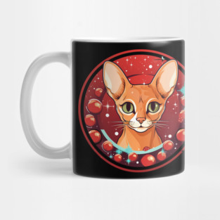 Abyssinian Xmas, Love Cats Mug