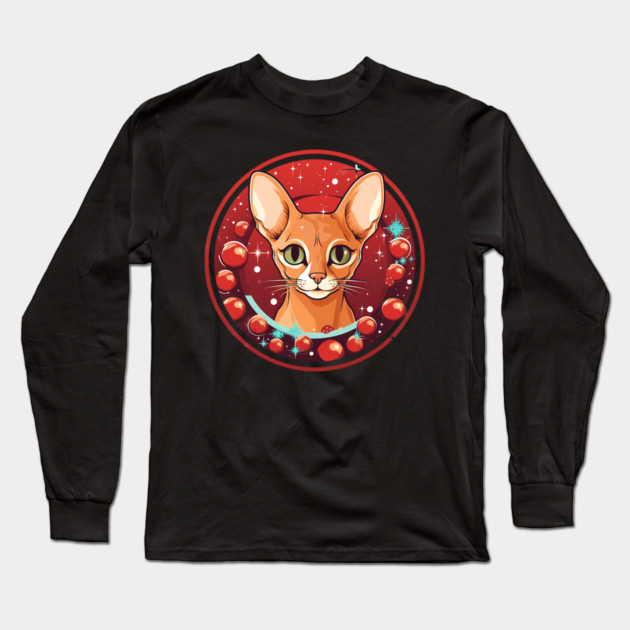 Abyssinian Xmas, Love Cats Long Sleeve T-Shirt by logiamerch