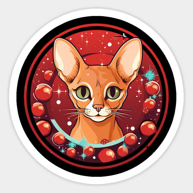 Abyssinian Xmas, Love Cats Sticker by logiamerch