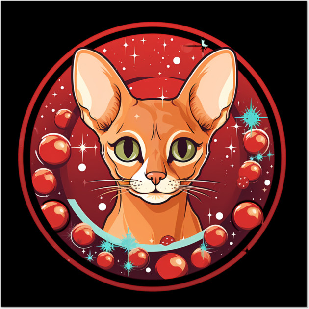 Abyssinian Xmas, Love Cats Wall Art by logiamerch