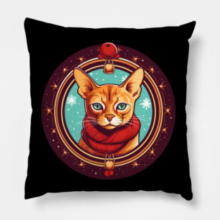 Abyssinian Cat Xmas, Love Cats Pillow