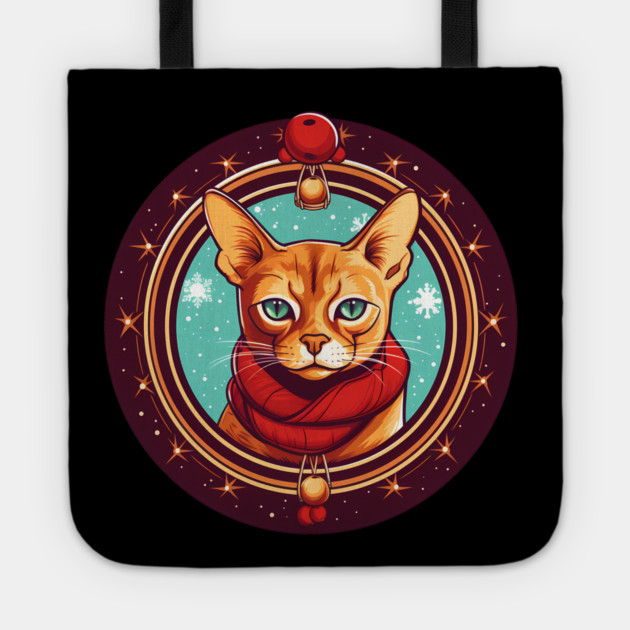 Abyssinian Cat Xmas, Love Cats Tote by logiamerch