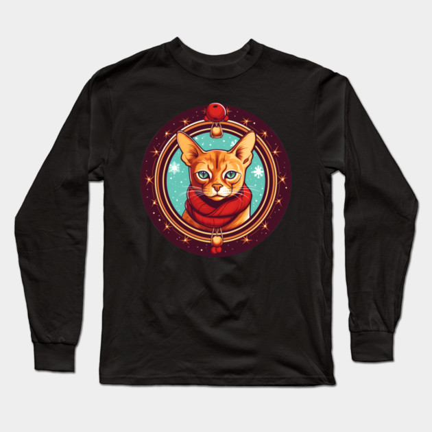 Abyssinian Cat Xmas, Love Cats Long Sleeve T-Shirt by logiamerch