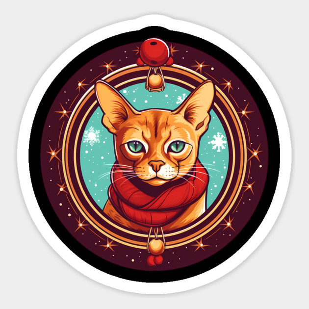 Abyssinian Cat Xmas, Love Cats Magnet by logiamerch