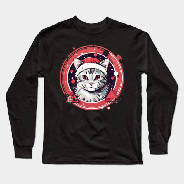American Shorthair Cat Long Sleeve T-Shirt by logiamerch