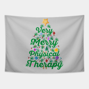 PT Christmas Very Merry Physical Therapy Christmas Tapestry