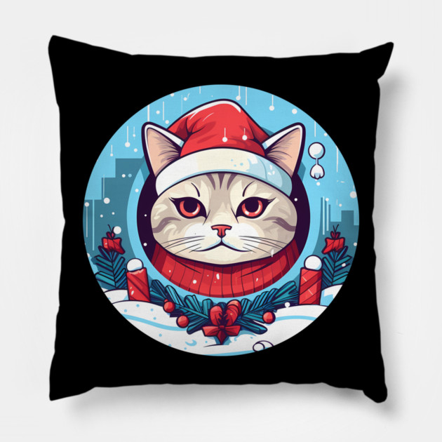 American Shorthair Cat Xmas, Love Cats Pillow by logiamerch