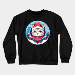 American Shorthair Cat Xmas, Love Cats Crewneck Sweatshirt