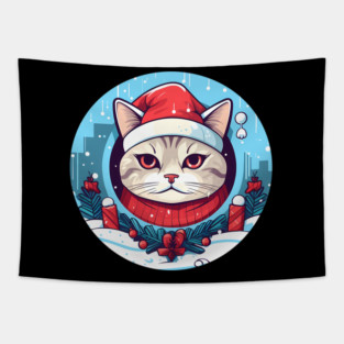 American Shorthair Cat Xmas, Love Cats Tapestry