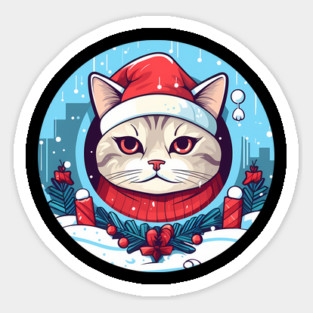 American Shorthair Cat Xmas, Love Cats Sticker