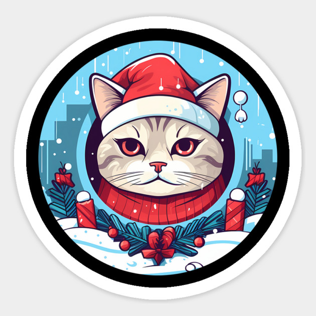 American Shorthair Cat Xmas, Love Cats Sticker by logiamerch